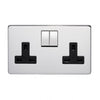 Crabtree Platinum 7316-HPC 2 Gang Socket Highly Polished Chrome