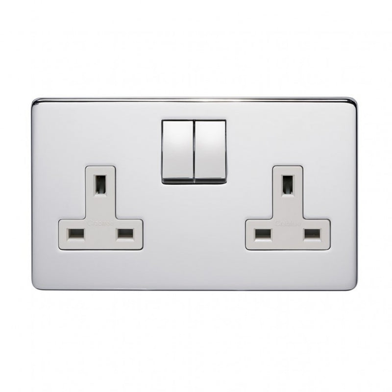 Crabtree Platinum 7316-HPC 2 Gang Socket Highly Polished Chrome