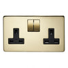 Crabtree Platinum 7316-PB 2 Gang Socket Brass