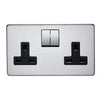 Crabtree Platinum 7316-SC 2 Gang Socket Satin Chrome 7316/SC