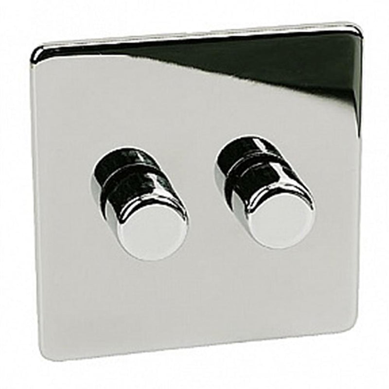 Crabtree Platinum 7400-D2-HPC 2 Gang Dimmer Highly Polished Chrome - SND Electrical Ltd