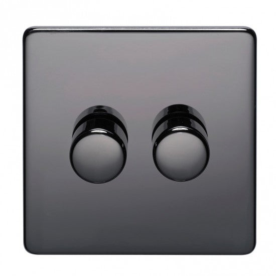 Crabtree Platinum 7250-D2-BKN 2 Gang Dimmer Black Nickel