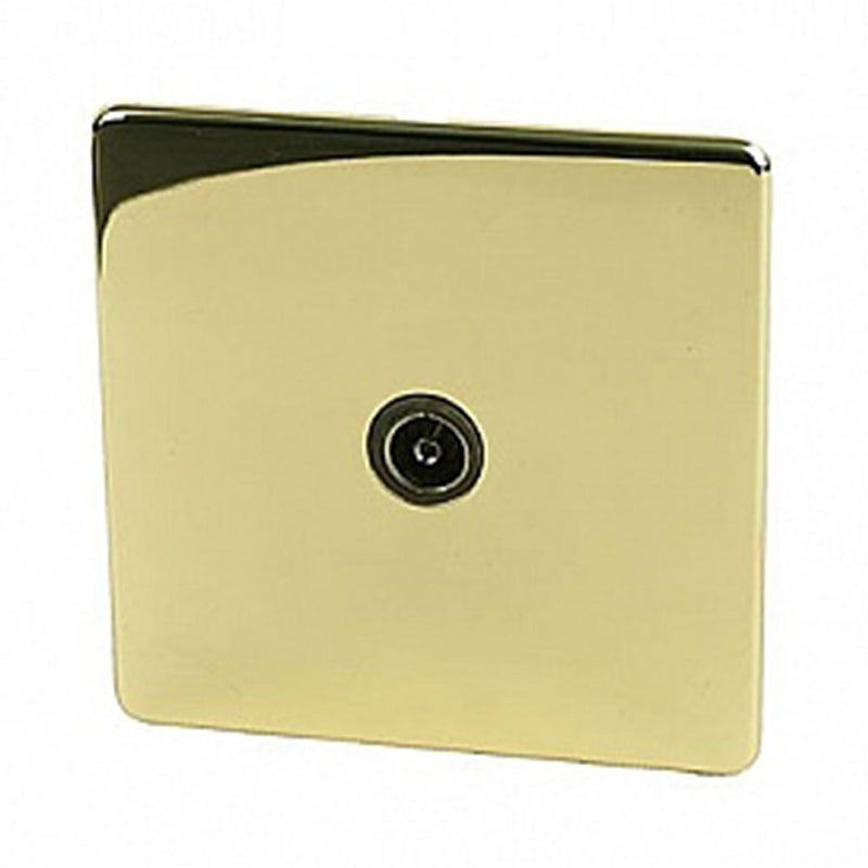 Crabtree Platinum 7765-PB Tv Socket Platinum Brass - SND Electrical Ltd