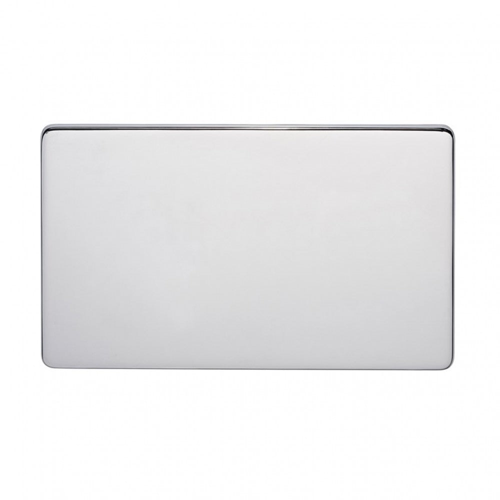 Crabtree Platinum 7777-HPC 2 Gang Blank Plate Highly Polished Chrome