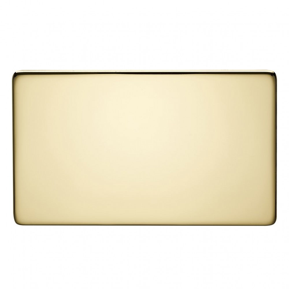 Crabtree Platinum 7777-PB 2 Gang Blank Plate Brass