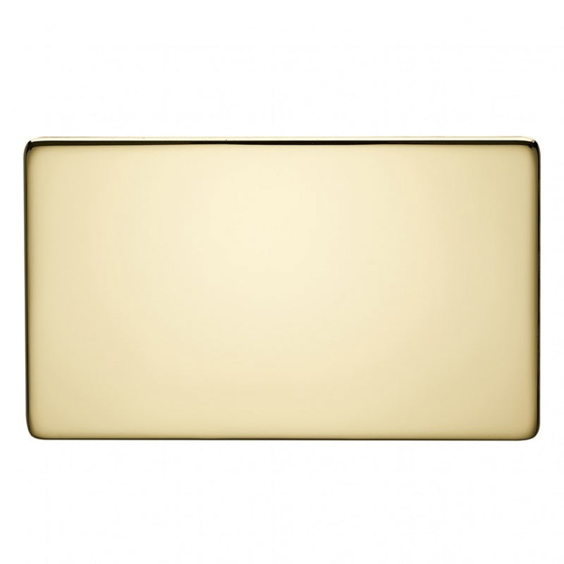 Crabtree Platinum 7777-PB 2 Gang Blank Plate Brass