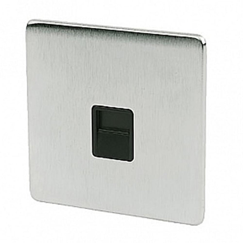 Crabtree Platinum 7784-SC Telephone Socket Master Satin Chrome - SND Electrical Ltd