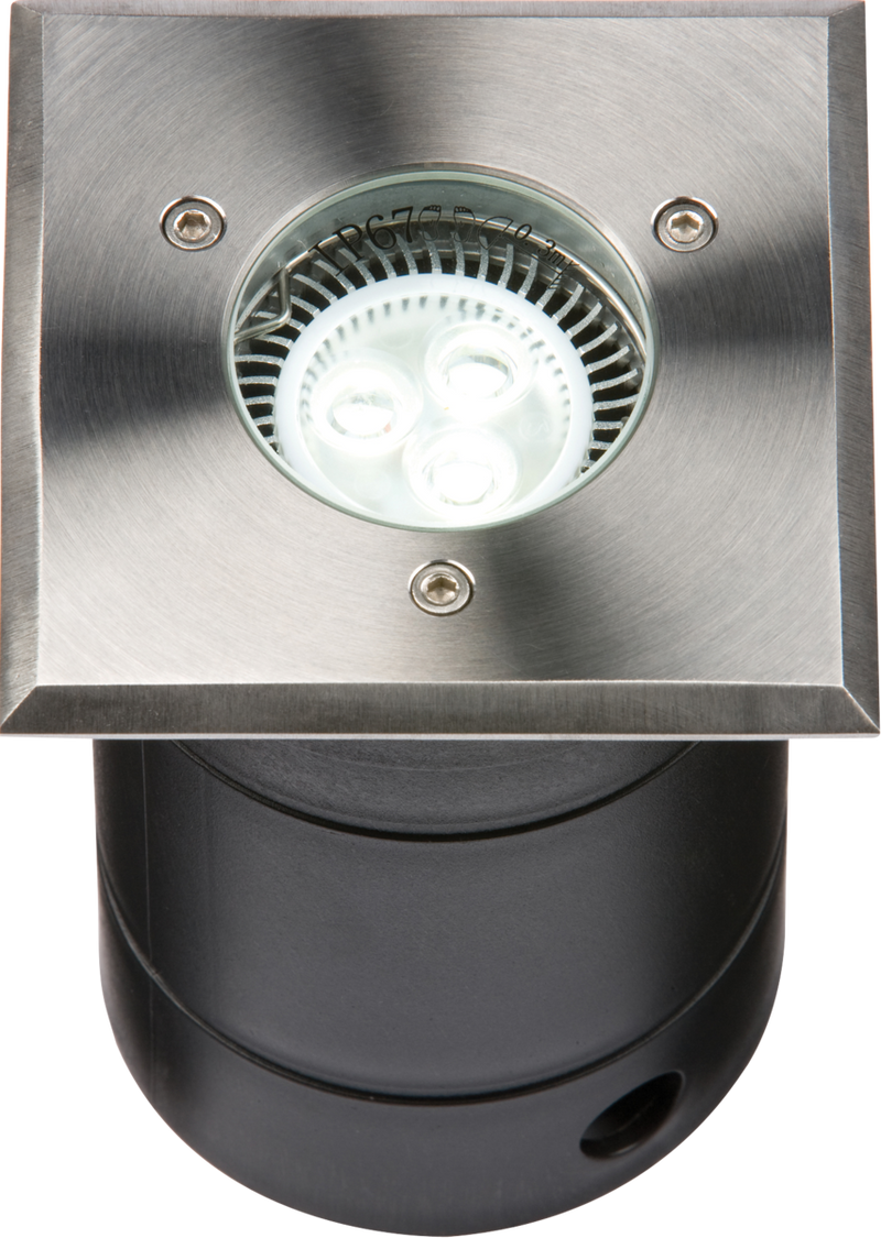 230V IP67 Square Stainless Steel Walkover/Driveover Light