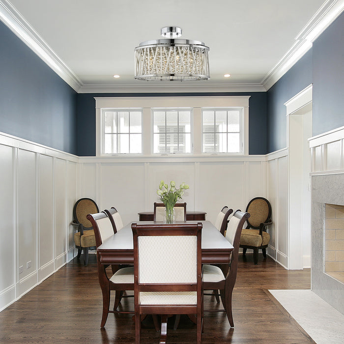 Medium Round 6 Light Crystal Chandelier