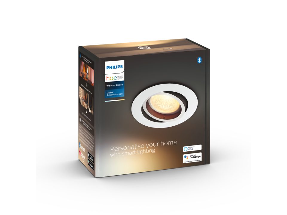 Philips Milliskin White Ambiance Round Spotlight - White 1x5W