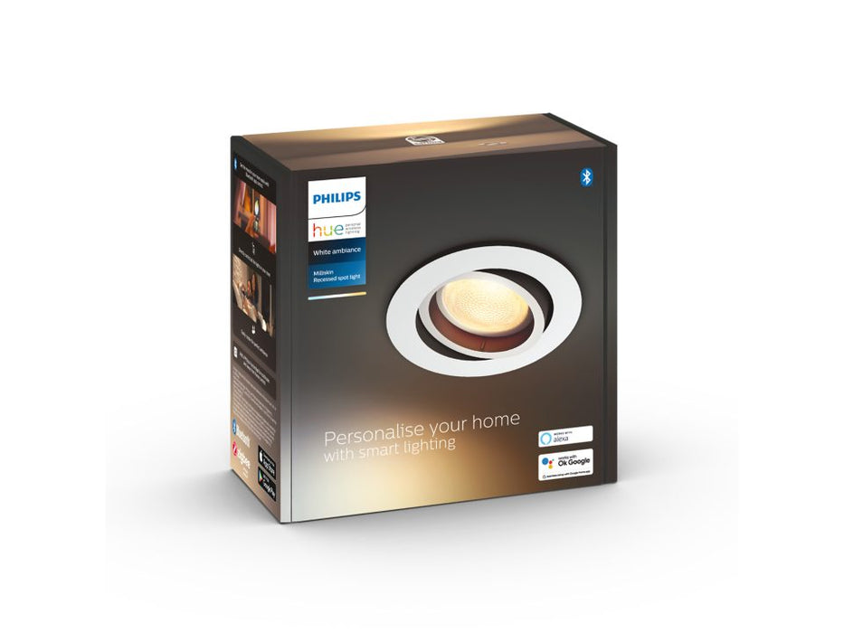 Philips Milliskin White Ambiance Round Spotlight - White 1x5W