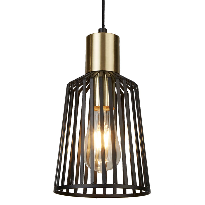 9412BK Cage Single Pendant Black