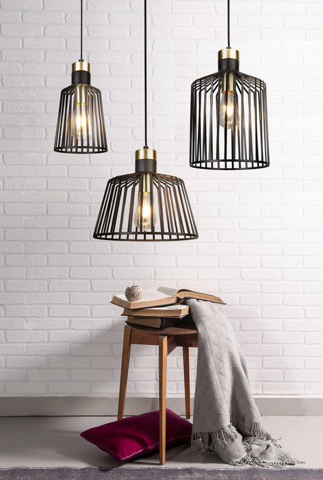 9412BK Cage Single Pendant Black