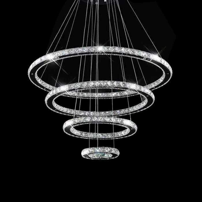 A1023 Khush Lighting Remote Colour Changing LED 4 Ring Suspended Chandelier - SND Electrical Ltd