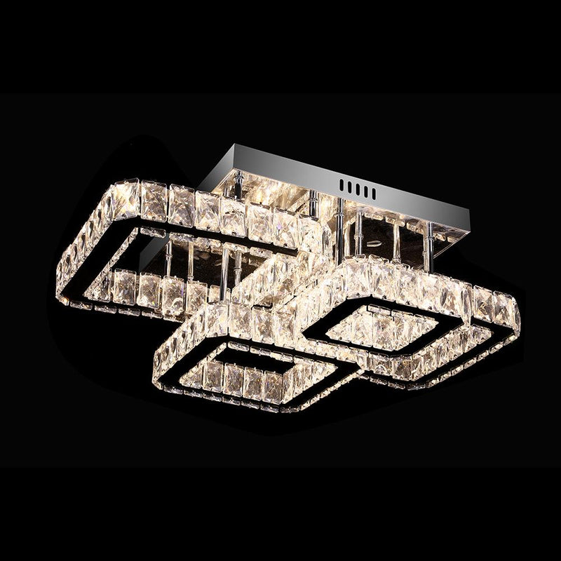 A1080 Khush Lighting Remote Colour Changing LED 4 Light Square Semi Flush Chandelier - SND Electrical Ltd