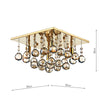 ABA5240 4 Light Square Crystal Flush Light Gold