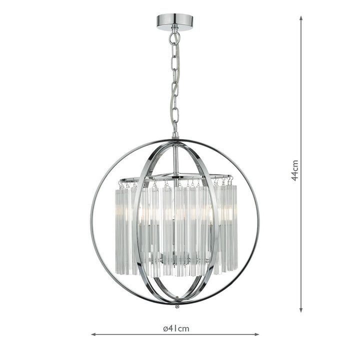 ABD0350 3 Light Suspended Light Polished Chrome