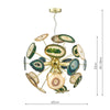 ACH1355 9 Light Suspended Light Gold & Agate