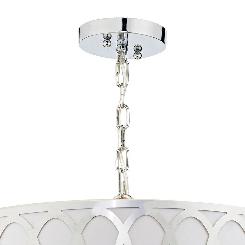 ACU0550 5 Light Suspended Light Polished Chrome White