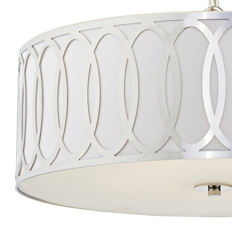 ACU0550 5 Light Suspended Light Polished Chrome White