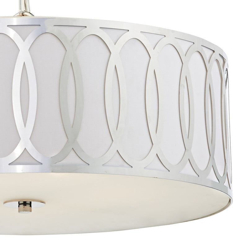ACU0550 5 Light Suspended Light Polished Chrome White