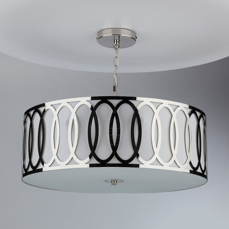 ACU0550 5 Light Suspended Light Polished Chrome White