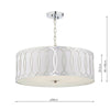 ACU0550 5 Light Suspended Light Polished Chrome White