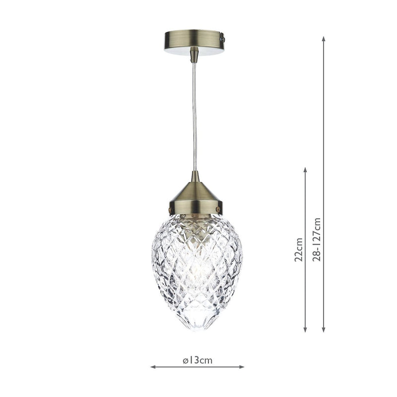 AGA0175 Single Pendant Antique Brass