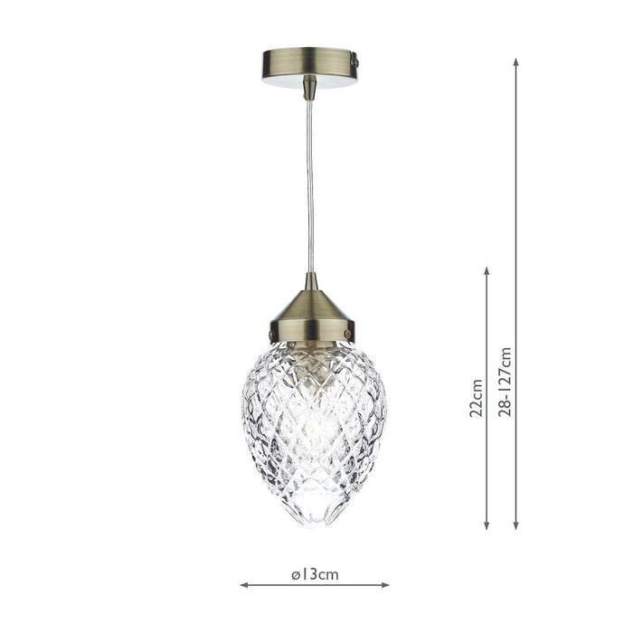 AGA0175 Single Pendant Antique Brass
