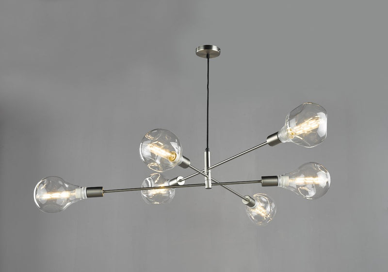 ALA0646 6 Light Suspended Light Satin Chrome