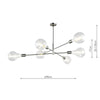ALA0646 6 Light Suspended Light Satin Chrome