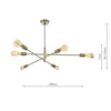 ALA0675 6 Light Suspended Light Antique Brass