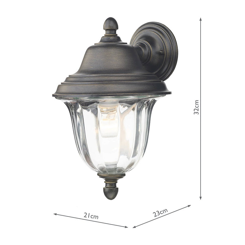 ALD1635 Outdoor Wall Light Black Gold