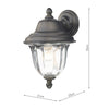 ALD1635 Outdoor Wall Light Black Gold
