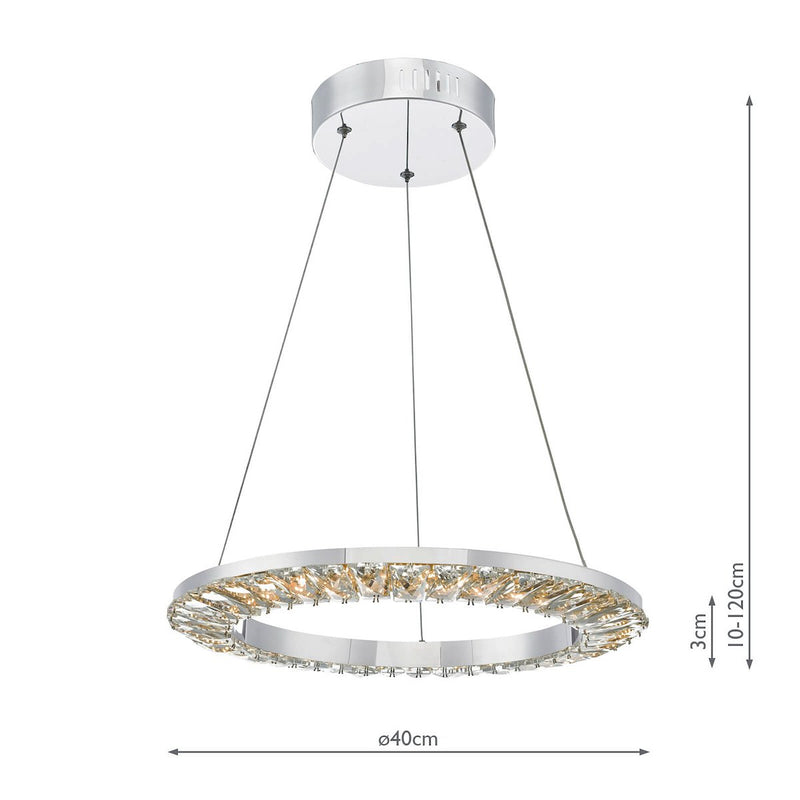 ALT0150 LED Crystal Suspended Light Polished Chrome