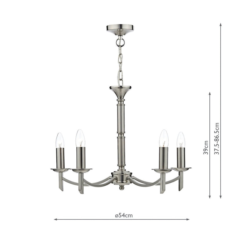 AMB0546 5 Light Multi Arm Light Satin Chrome