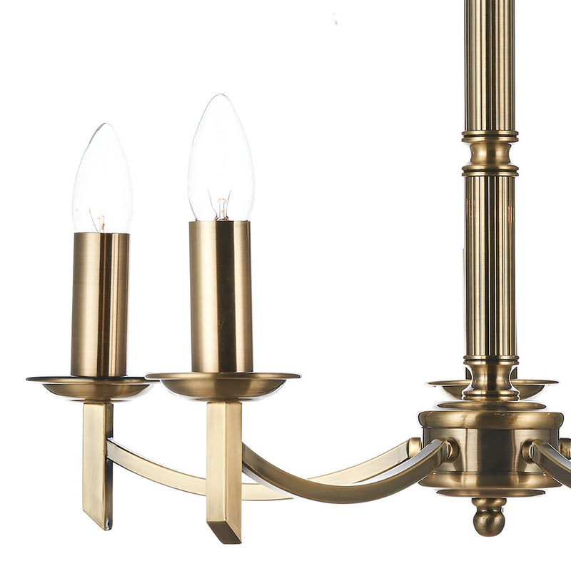 AMB0575 5 Light Multi Arm Light Antique Brass