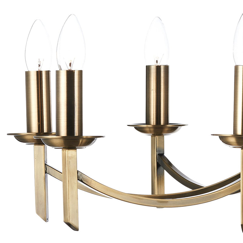 AMB0875 8 Light Multi Arm Light Antique Brass