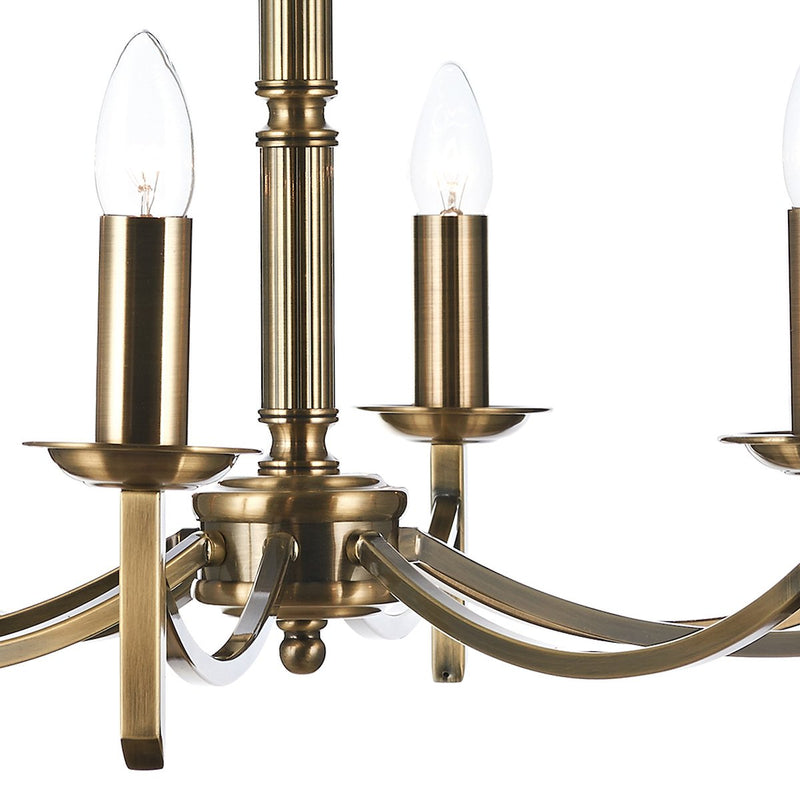 AMB0875 8 Light Multi Arm Light Antique Brass