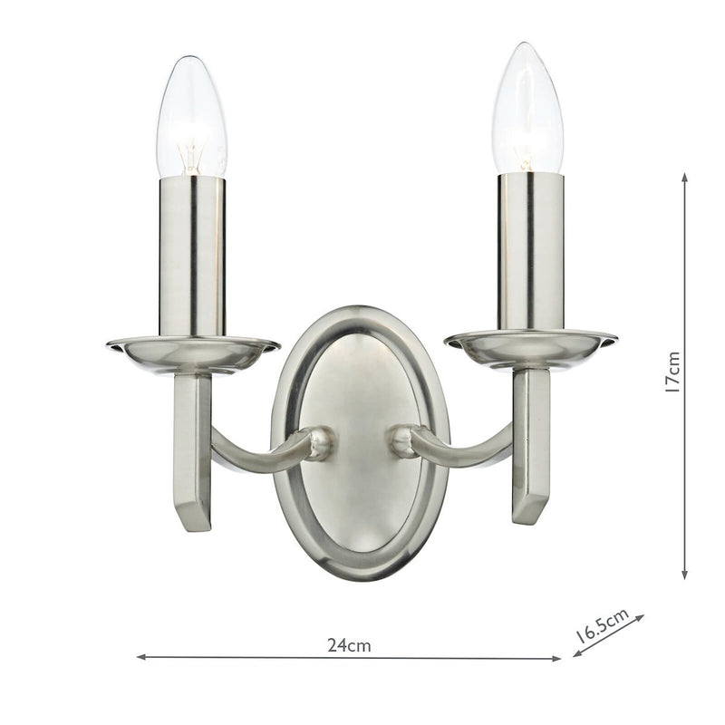 AMB0946 Double Wall Light Satin Chrome