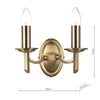 AMB0975 Double Wall Light Antique Brass