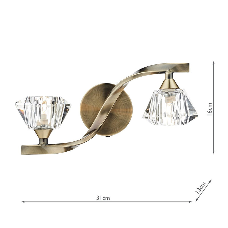 ANC0975 Double Wall Light Antique Brass