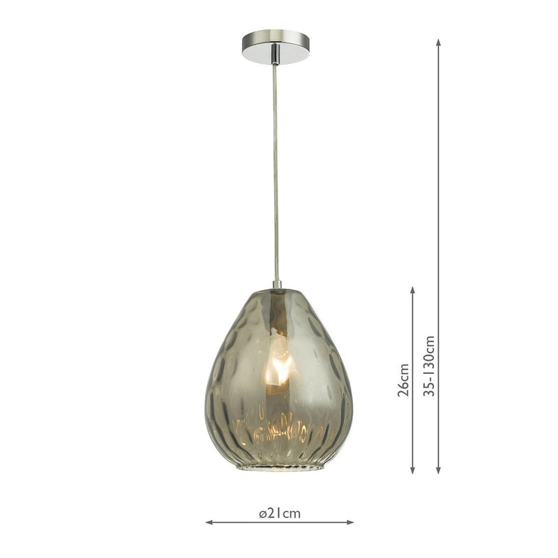 APU0110 Single Pendant Smoked Glass