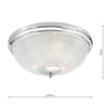 ARB5250 3 Light Flush Light Polished Chrome & Glass