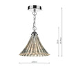 ARD0150 1 Fluted Glass Single Pendant Polished Chrome