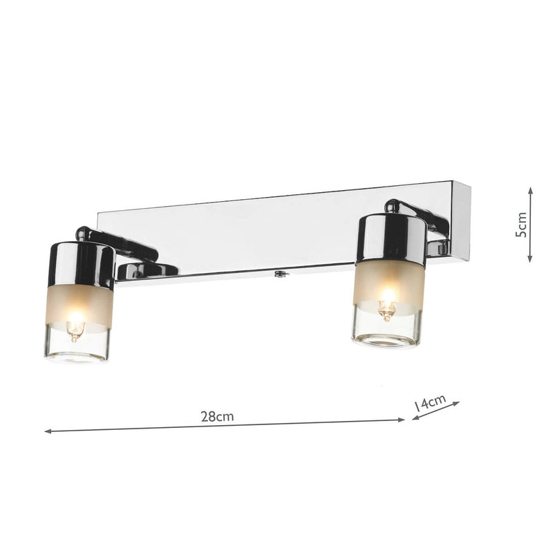 ART7750 Bathroom Double Wall Light Polished Chrome
