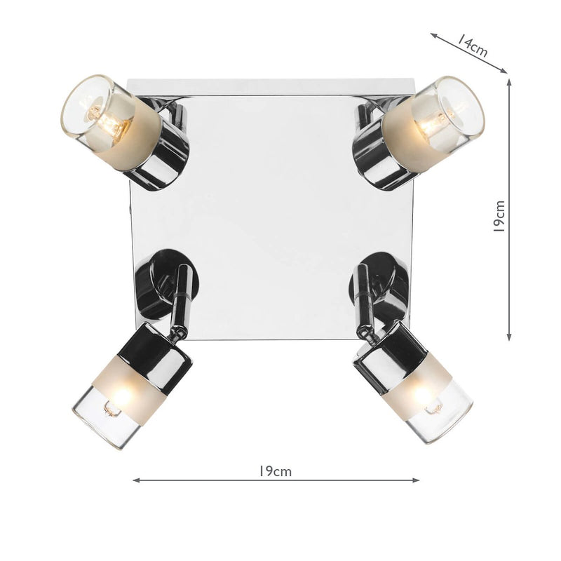 ART8550 Bathroom 4 Light Spotlight Plate Polished Chrome