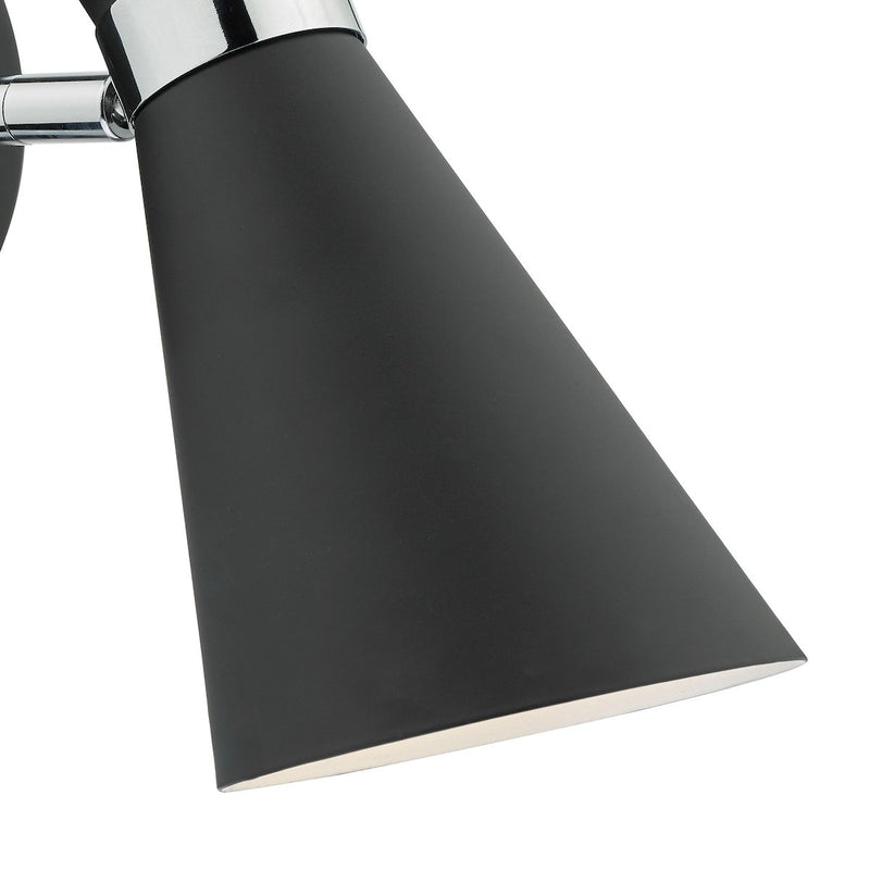 ASH0722 Wall Light Matt Black & Polished Chrome