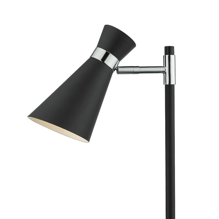 ASH4122 Table Lamp Matt Black & Polished Chrome