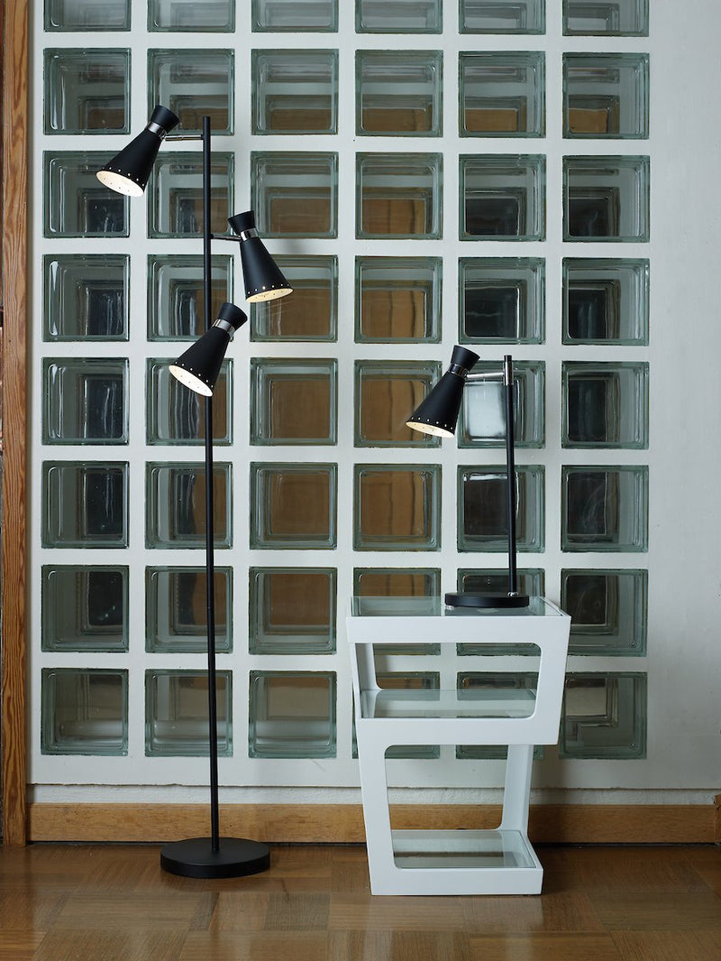 ASH4122 Table Lamp Matt Black & Polished Chrome